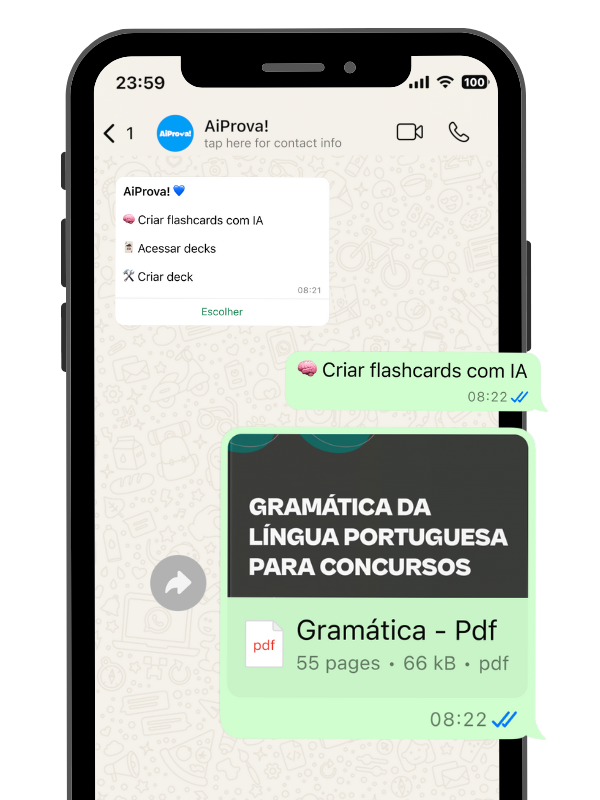 Envio de material no chat do WhatsApp